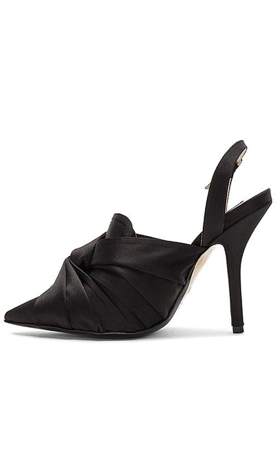 Shop N°21 Satin Ankle Strap Bow Heel In Black