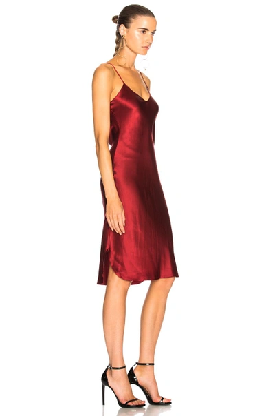 Shop Nili Lotan Short Cami Dress In Crimson