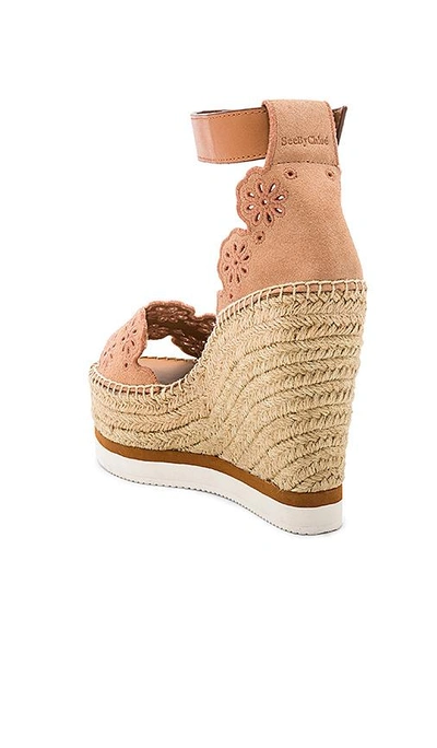 Shop See By Chloé Glyn Wedge Sandal In Cipria & Natural Calf