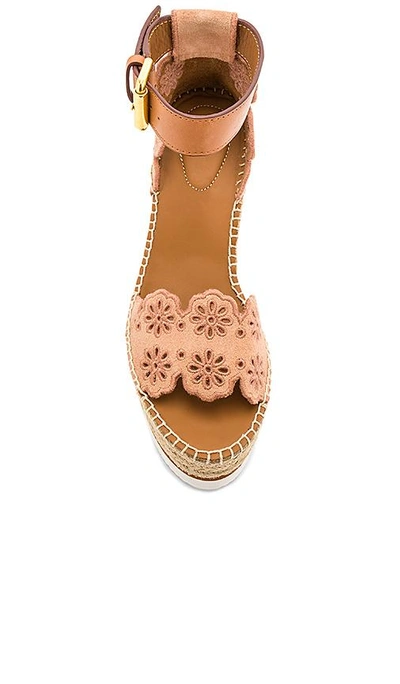 Shop See By Chloé Glyn Wedge Sandal In Cipria & Natural Calf