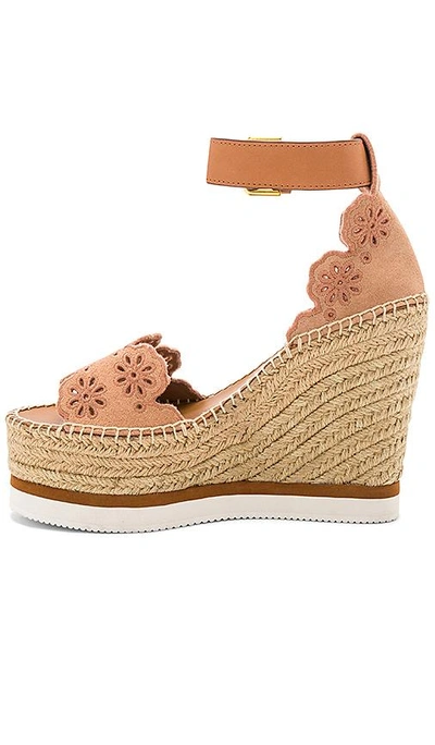 Shop See By Chloé Glyn Wedge Sandal In Cipria & Natural Calf