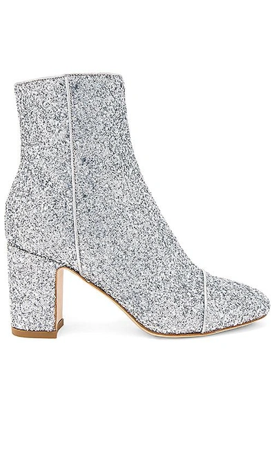 Shop Polly Plume Ally Sparkling Bootie In Metallic Silver