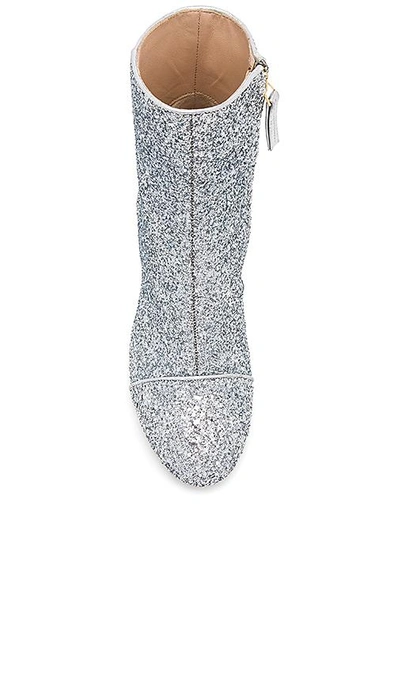 Shop Polly Plume Ally Sparkling Bootie In Metallic Silver