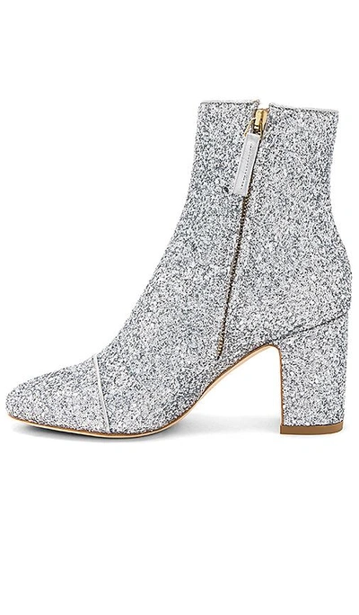 Shop Polly Plume Ally Sparkling Bootie In Metallic Silver