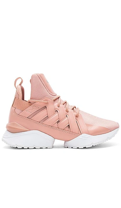 Puma Muse Echo Satin En Pointe High Top Sneaker In Peach Beige/ White |  ModeSens