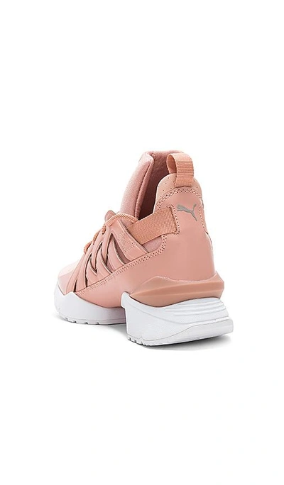 Puma Muse Echo Satin En Pointe High Top Trainer In Peach Beige/ White |  ModeSens