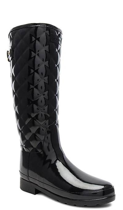 Shop Hunter Refined Gloss Quilt Tall Boot In Black