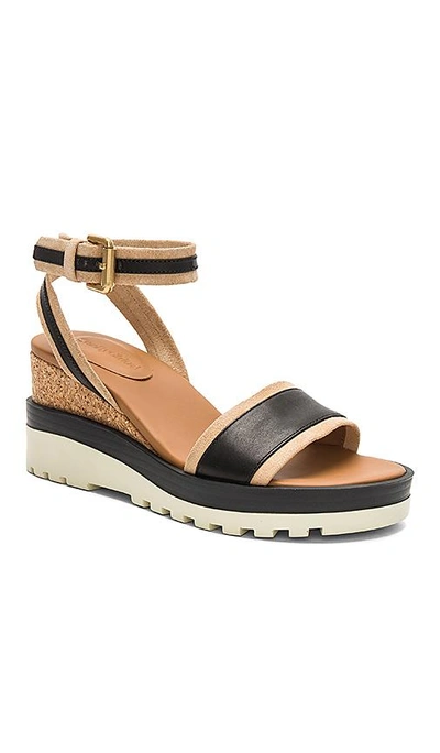 Shop See By Chloé Colorblock Wedge In Brown