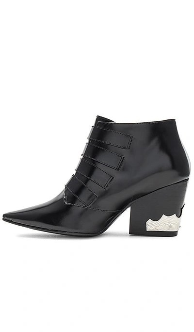 Shop Toga Buckle Heeled Bootie In Black