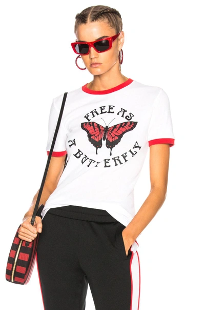Shop Off-white Butterfly Tiny Tee In White