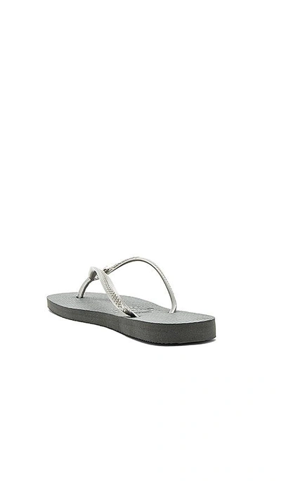 Shop Havaianas Slim Crystal Glamour Sw Sandal In Charcoal