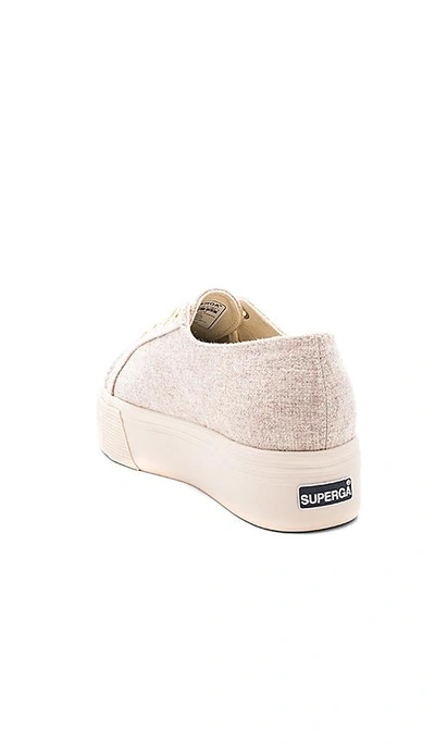 Superga 2790 Polywool Platform Sneaker In Beige