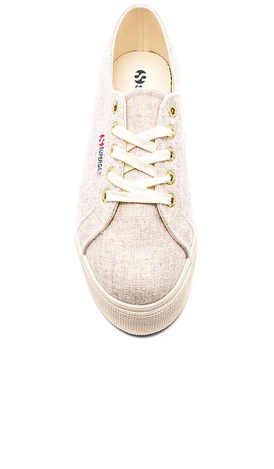 Shop Superga 2790 Polywool Platform Sneaker In Beige