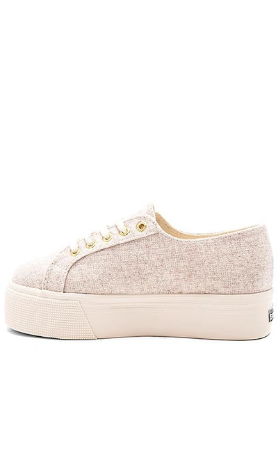 Superga 2790 Polywool Platform Sneaker In Beige