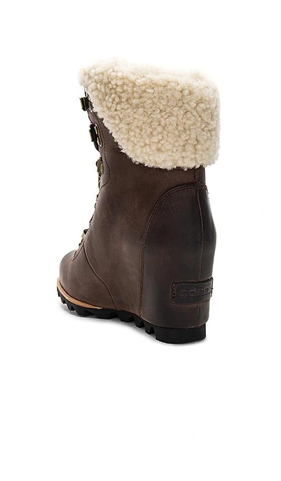 Shop Sorel Conquest Wedge Shearling In Brown