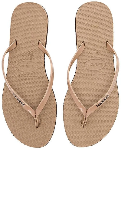 Shop Havaianas You Metallic Sandal In Metallic Copper