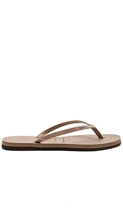 Shop Havaianas You Metallic Sandal In Metallic Copper