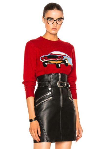 Shop Coach 1941 Cashmere Car Sweater In Red