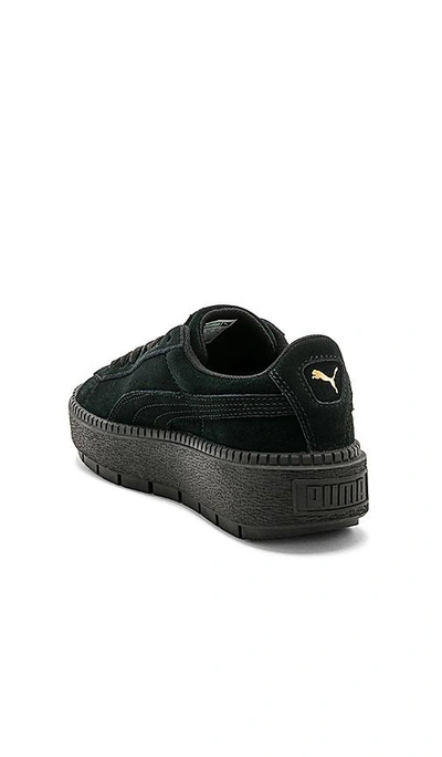 Industrieel koken impliceren Puma Black Platform Trace Suede Trainer | ModeSens