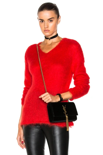 Shop Saint Laurent Mohair Sweater In Red