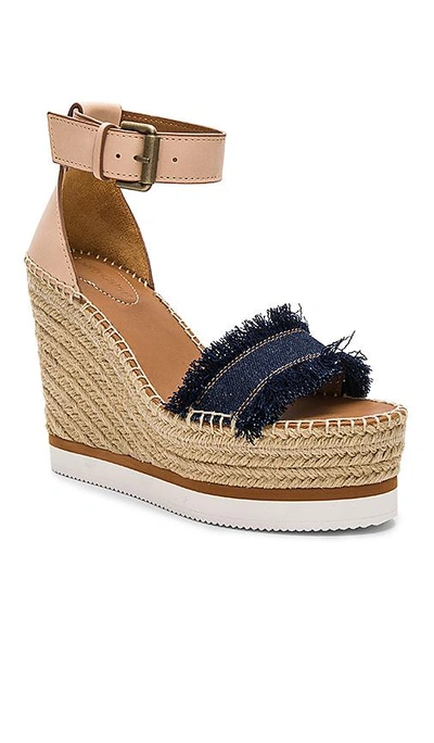 Shop See By Chloé Frayed Wedge.