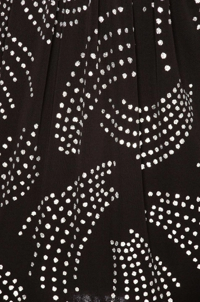Shop Saint Laurent Glitter Deep V Mini Dress In Black