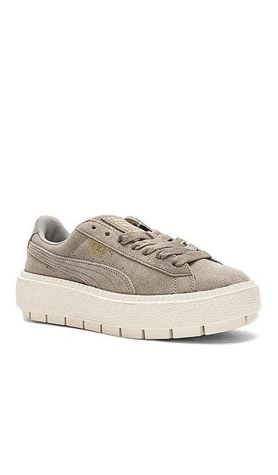 Shop Puma Suede Platform Trace Sneaker In Gray