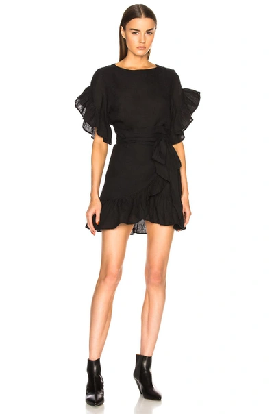 Shop Isabel Marant Étoile Isabel Marant Etoile Delicia Chic Linen Wrap Dress In Black