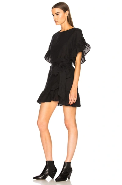Shop Isabel Marant Étoile Isabel Marant Etoile Delicia Chic Linen Wrap Dress In Black