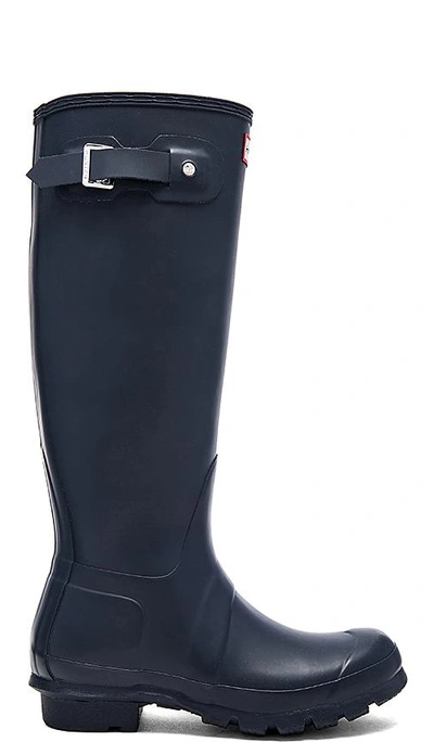 Shop Hunter Original Tall Rain Boot In Navy.