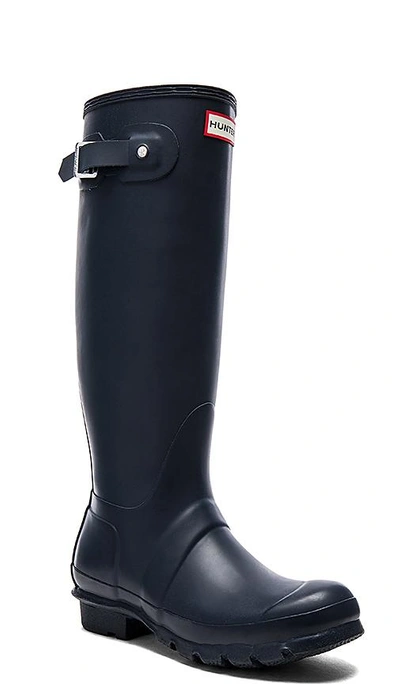 Shop Hunter Original Tall Rain Boot In Navy.