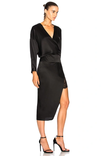 Shop Michelle Mason Obi Dress In Black