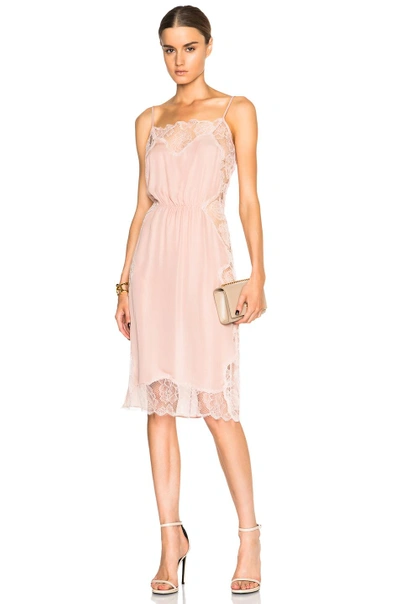 Shop Fleur Du Mal Rose Lace Applique Slip Dress In Pink