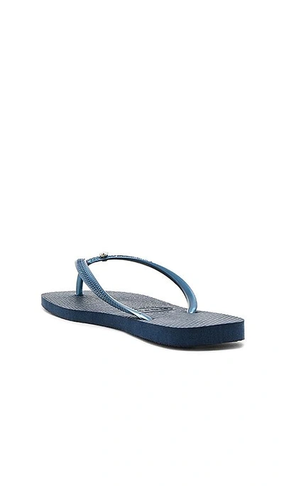 Shop Havaianas Slim Crystal Glamour Sw Sandal In Navy Blue