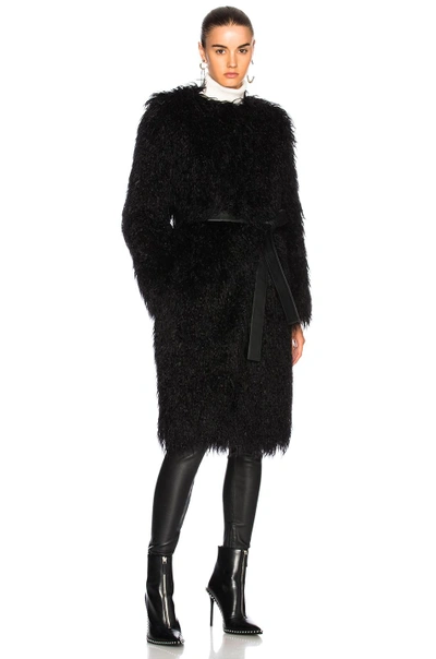 Shop Nili Lotan Moxie Faux Fur Coat In Black