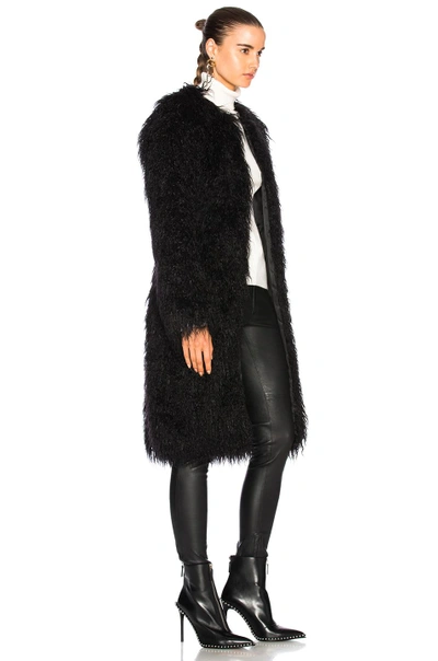 Shop Nili Lotan Moxie Faux Fur Coat In Black
