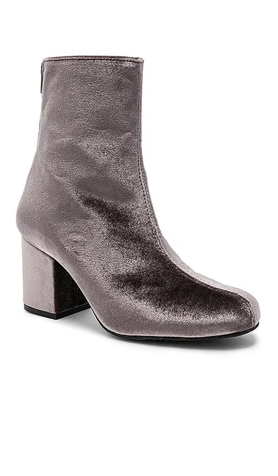 Shop Free People Velvet Cecile Bootie In Gray