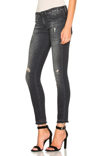 R13 Alison Distressed Low rise Skinny Jeans In Black ModeSens
