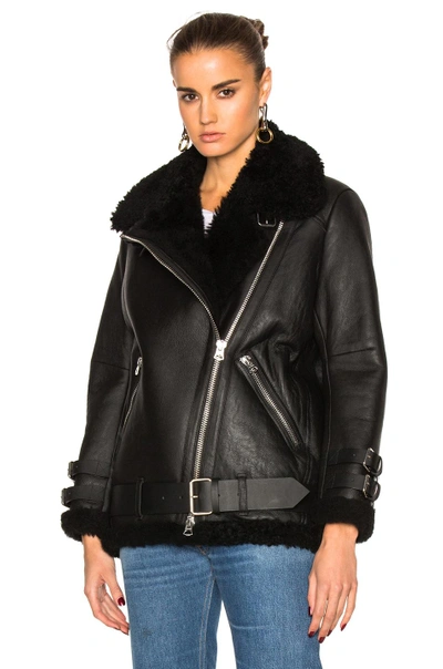 Shop Acne Studios Velocite Leather Jacket In Black