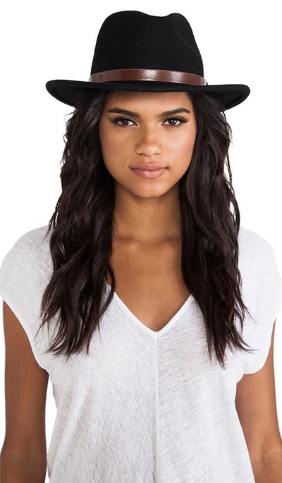 Shop Brixton Messer Fedora In Black