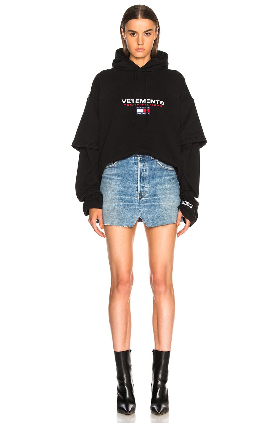 vetements tommy hilfiger double sleeve hoodie