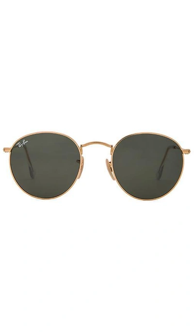 Shop Ray Ban Round Metal In Green Classic