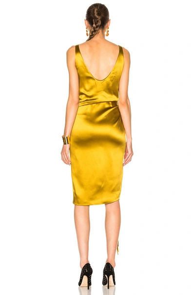 Shop Galvan Isabella Dress In Metallics,yellow