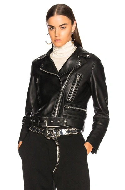 Shop Acne Studios Leather Jacket In Black