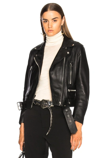 Shop Acne Studios Leather Jacket In Black