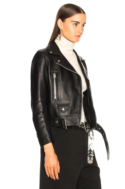 Shop Acne Studios Leather Jacket In Black