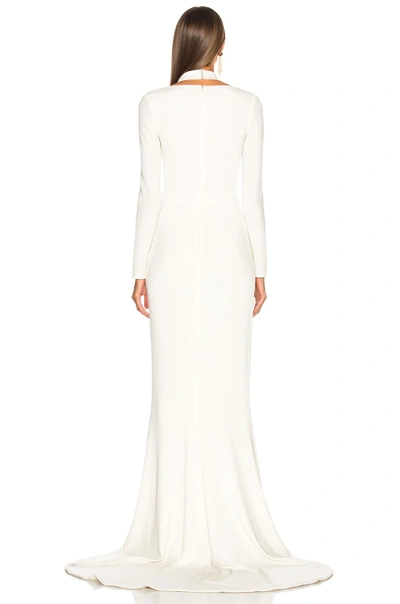 Shop Oscar De La Renta Tie Front Cutout Gown In White