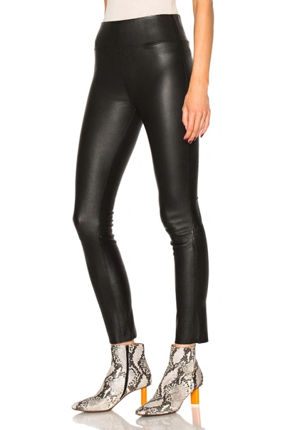 High Waist Leather Ankle Leggings