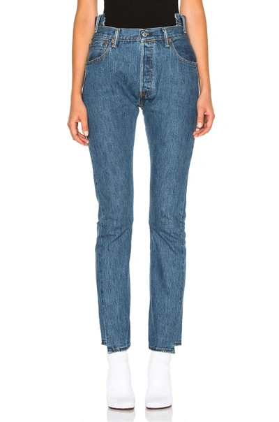 Shop Vetements X Levis High Waist Reworked Denim In Blue