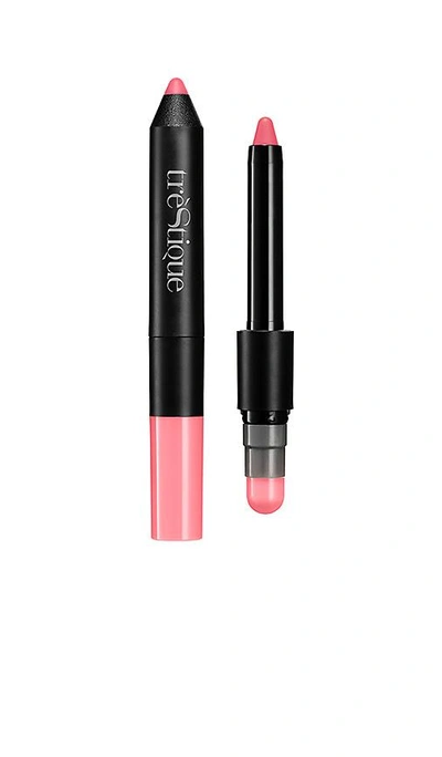 Shop Trestique Matte Color & Shiny Balm Lip Crayon In Nammos Pink & Pink Champagne